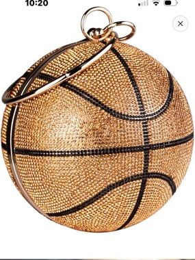 Crystal Basketball Evening Bag in Gold